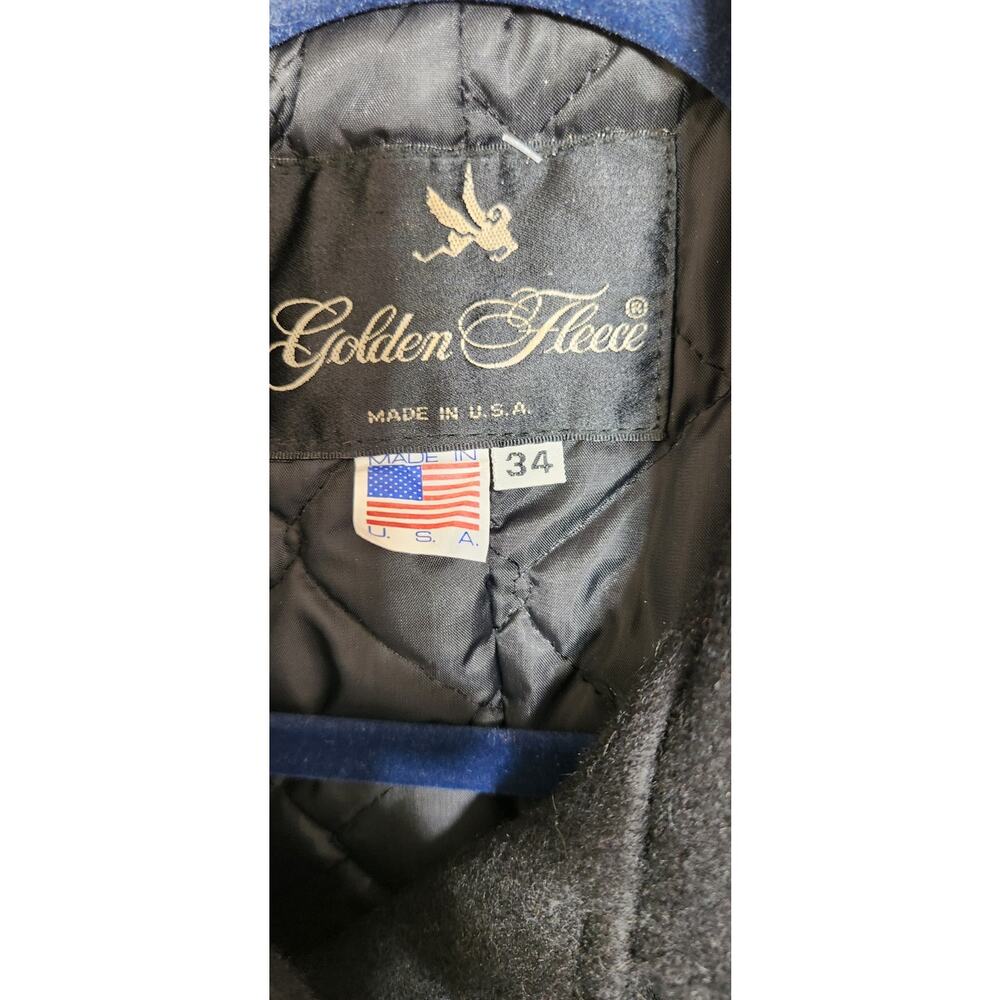 Golden Fleece Made in USA Peacoat Black Size 34 See Pics For Measurements - Picture 3 of 12